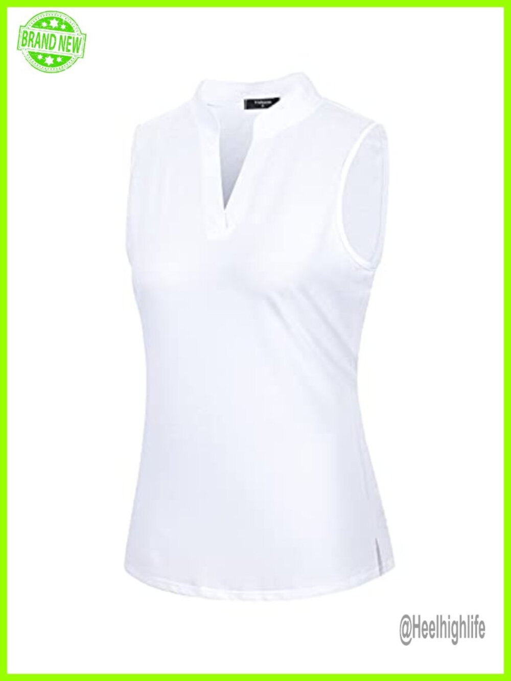 Sleeveless V Neck Golf Polo Shirt Fitted Performance Athletic Top
